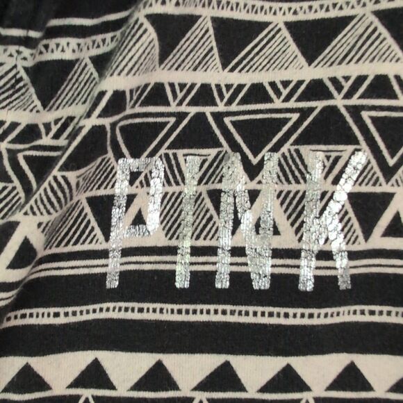 Pink by Victoria Secret Top Womens Size Large Black White Pullover Quarter Zip - Picture 3 of 6